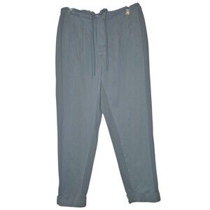 Alice + Olivia Capri Tapered Ankle Pants Drawstring Beach CoreOlive Green Size M